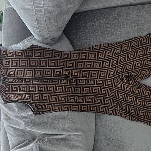 Fashion Nova Black and Brown Geometric Jumpsuit Romper Sz M